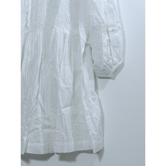 By Timo Cotton Eyelet Lace Mini Dress in White Size XS - Picture 3 of 8